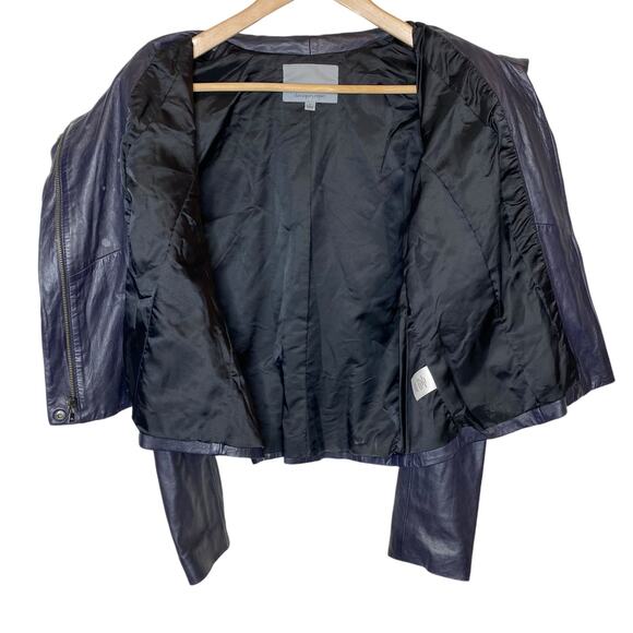 Classiques Entier Women’s Leather Moto Jacket Purple, size Large - Picture 6 of 7